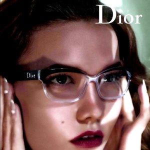 Dior: Cat eyeglasses, black & clear